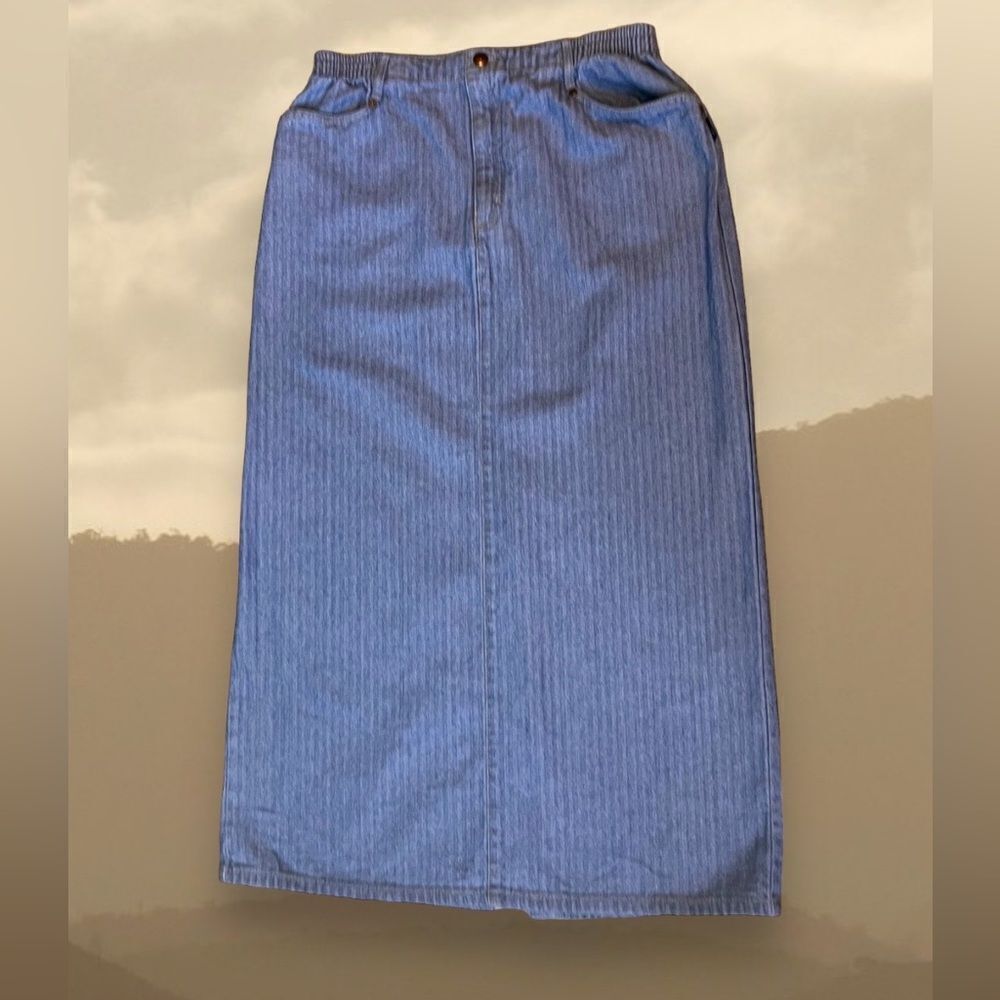 Blass Sport herringbone 100% cotton denim vintage maxi skirt